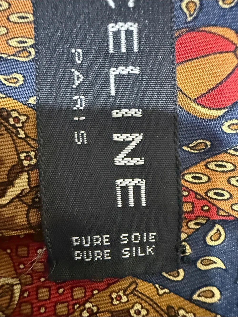 Authentic Celine Multicolor Diamond-Print Silk Tie with Horse & Toy Motif